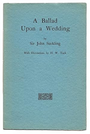 Image du vendeur pour A Ballad Upon a Wedding mis en vente par The Bookshop at Beech Cottage
