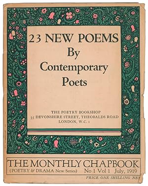 Bild des Verkufers fr The Monthly Chapbook: Twenty-Three New Poems by Contemporary Poets. Number One, Volume One zum Verkauf von Adrian Harrington Ltd, PBFA, ABA, ILAB