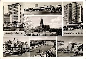 Ansichtskarte / Postkarte Frankfurt am Main, Hauptwache, Flughafen, Römer, Dom, Juniorhaus