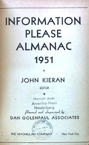 Immagine del venditore per Information please Almanac 1951; venduto da books4less (Versandantiquariat Petra Gros GmbH & Co. KG)