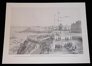 Bild des Verkufers fr Reproduction d'une lithographie de Flix Benoist : Funrailles de Chateaubriand sur le rocher du Grand-Bey,  Saint-Malo (19 juillet 1848) zum Verkauf von Abraxas-libris