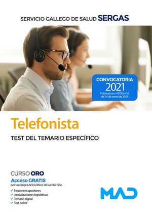 TELEFONISTA.TEST DEL TEMARIO ESPECIFICO SERGAS