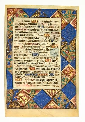 [LIVRE D'HEURES - ENLUMINURES] Fragments recto verso des heures de la Vierge, usage de Rome/Dié(?)