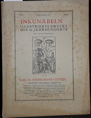 Bild des Verkufers fr Katalog 535: Inkunabeln. Illustrierte Drucke des 16. Jahrhunderts. zum Verkauf von Antiquariat  Braun