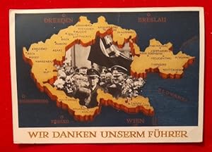 Ansichtskarte AK Ganzsache "Wir danken unserm Führer" (Briefmarke 6 + 12 Rpf Deutsches Reich, Ste...