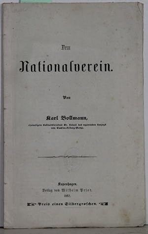 Immagine del venditore per Dem Nationalverein. venduto da Antiquariat  Braun