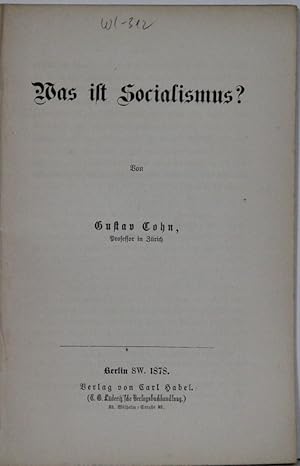 Bild des Verkufers fr Was ist Sozialismus? (= Deutsche Zeit- und Streitfragen). zum Verkauf von Antiquariat  Braun