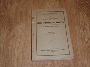 Imagen del vendedor de Transactions of the Institution of Civil Engineers of Ireland Session 1961-62 June, 1961 to May, 1962 a la venta por Dublin Bookbrowsers