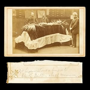 Seller image for The coffin of British explorer David Livingstone lying in state in the Map Room at the Royal Geographical Society, April 1874, with New Zealand ornithologist Sir Walter Lawry Buller in attendance. for sale by Douglas Stewart Fine Books