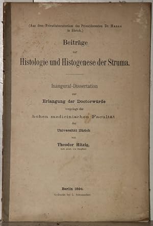 Bild des Verkufers fr Beitrge zur Histologie und Histogenese der Struma. zum Verkauf von Antiquariat  Braun