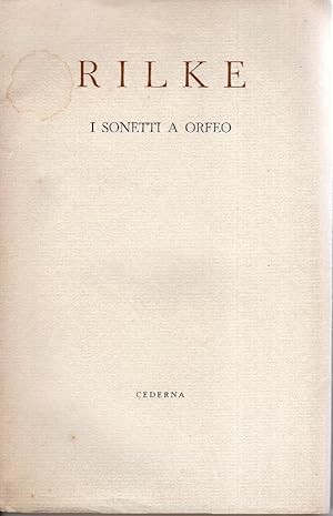 Imagen del vendedor de I sonetti a Orfeo a la venta por Studio Bibliografico Viborada