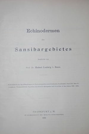 Bild des Verkufers fr Echinodermen des Sansibargebietes. zum Verkauf von Antiquariat  Braun