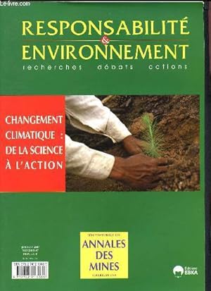 Imagen del vendedor de Responsabilit et environnement - Recheches dbats actions - Changement climatique : de la sicence  l'action - Juillet 2007 N 47 - Annales des mines - Rchauffement climatique - Les nergies fossiles - Les consquences sur l'agriculture a la venta por Le-Livre