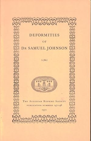 Bild des Verkufers fr Deformities of Samuel Johnson Selected From His Works zum Verkauf von Kenneth Mallory Bookseller ABAA