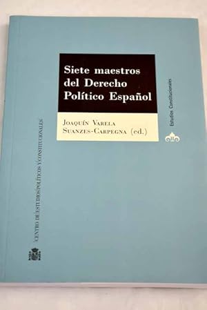 Immagine del venditore per Siete maestros del derecho poltico espaol venduto da Alcan Libros