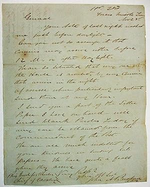 AUTOGRAPH LETTER SIGNED FROM "HD. QTRS FORCES MIDDLE TENN. NOV. 23RD" [1862]. LT. COL. BUCKNER, G...
