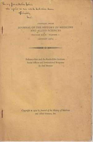 Bild des Verk�ufers f�r Poliomyelitis and the Rockefeller Institute: Social Effects and Institutional Response zum Verkauf von Robinson Street Books, IOBA
