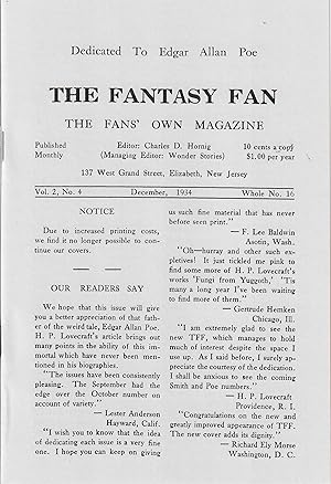 The Fantasy Fan #16 (#2.4) (December 1934) [Facsimile]