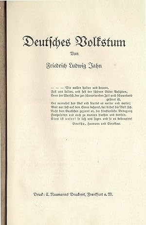 Deutsches Volkstum (Originalausgabe ca. 1920)