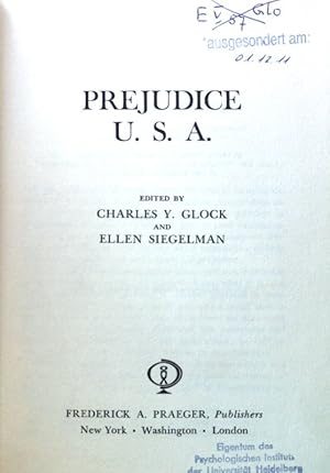 Seller image for Prejudice U.S.A. for sale by books4less (Versandantiquariat Petra Gros GmbH & Co. KG)