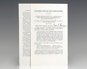 Warren E. Burger Signed Supreme Court Ruling Document.