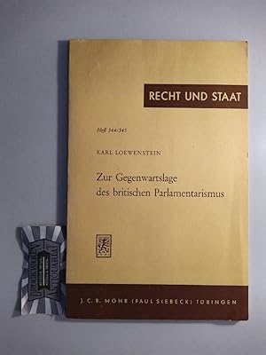 Immagine del venditore per Zur Gegenwartslage des britischen Parlamentarismus. (Recht und Staat in Geschichte und Gegenwart. Eine Sammlung von Vortr�gen und Schriften aus dem Gebiet der gesamten Staatswissenschaften. 344/345). venduto da Druckwaren Antiquariat