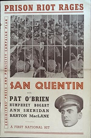 Seller image for San Quentin British Pressbook 1937 Humphrey Bogart, Ann Sheridan for sale by AcornBooksNH
