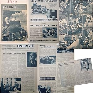 Seller image for Energie. Technische Fachzeitschrift fr Maschinenbau, Metallbearbeitung, Elektrotechnik, Krafterzeugung, 20. Jahrgang 1941, Heft 7, Juli 1941 * L i c h t t o n v e r f a h r e n / E l e k t r o s c h r e i b e r / A E G - T a s c h e n d y n a m o for sale by Galerie fr gegenstndliche Kunst