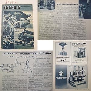 Seller image for Energie. Technische Fachzeitschrift fr Maschinenbau, Metallbearbeitung, Elektrotechnik, Krafterzeugung, 21. Jahrgang 1940, Heft 1, Januar 1942 * Benzinmotor J u m o 2 1 1 for sale by Galerie fr gegenstndliche Kunst