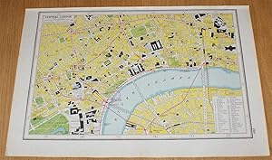 Image du vendeur pour Street Plan of Central London from Harmsworth's 1922 Atlas of the World mis en vente par Bailgate Books Ltd