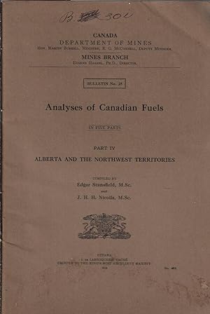 Seller image for Analyses of Canadian Fuels part IV Alberta and the Northwest territories for sale by Biblioteca di Babele