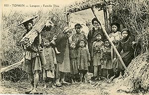 "TONKIN : Langson - Famille Thos" Carte postale originale (Collection DIEULEFILS Hanoï début 1900)