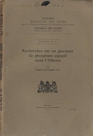 Seller image for Recherches sur un gisement de phosphate signaldans l'Alberta for sale by Biblioteca di Babele