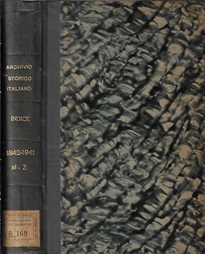 Bild des Verkufers fr Archivio storico italiano indice 1842-1941 volume II M-Z zum Verkauf von Biblioteca di Babele