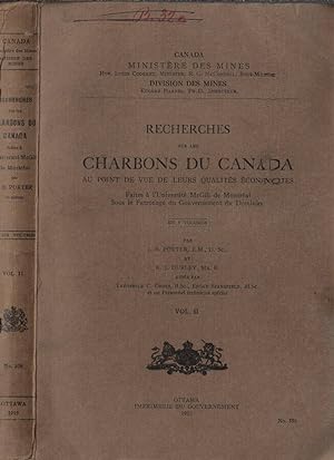 Bild des Verkufers fr Recherches sur les charbons du Canada au point de vue de leurs qualits conomiques zum Verkauf von Biblioteca di Babele