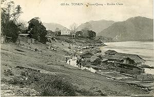 "TONKIN: Tuyen-Quang - Rivière Claire" Carte postale originale (Collection DIEULEFILS Hanoï début...