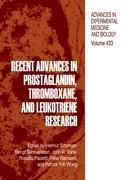 Bild des Verkufers fr Recent Advances in Prostaglandin, Thromboxane, and Leukotriene Research zum Verkauf von moluna