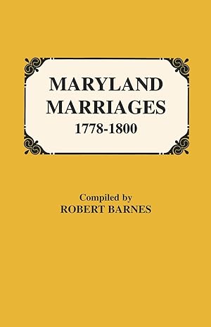 Image du vendeur pour Maryland Marriages 1778-1800 mis en vente par moluna