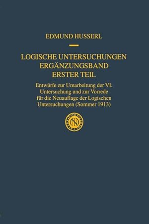 Immagine del venditore per Logische Untersuchungen Ergaenzungsband Erster Teil venduto da moluna