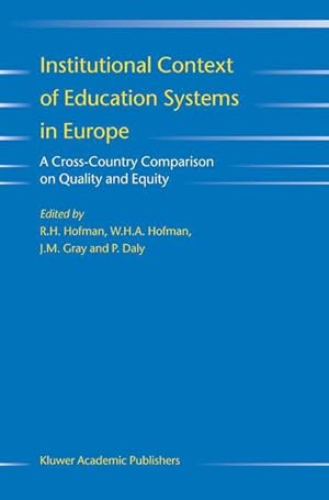 Image du vendeur pour Institutional Context of Education Systems in Europe mis en vente par moluna