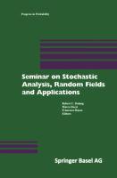 Seller image for Seminar on Stochastic Analysis, Random Fields and Applications for sale by moluna