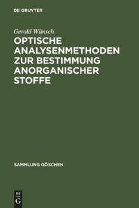 Bild des Verkufers fr Optische Analysenmethoden zur Bestimmung anorganischer Stoffe zum Verkauf von moluna