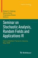 Seller image for Seminar on Stochastic Analysis, Random Fields and Applications VI for sale by moluna