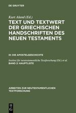 Seller image for Text und Textwert der griechischen Handschriften des Neuen Testaments, Band 2, Hauptliste for sale by moluna