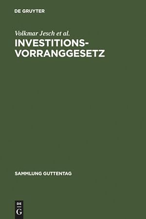 Seller image for Investitionsvorranggesetz for sale by moluna