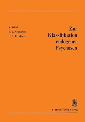 Image du vendeur pour Zur Klassifikation endogener Psychosen mis en vente par moluna