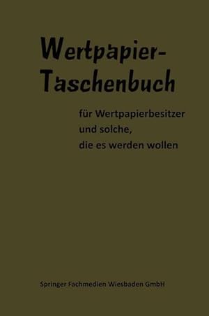 Image du vendeur pour Wertpapier Taschenbuch mis en vente par moluna