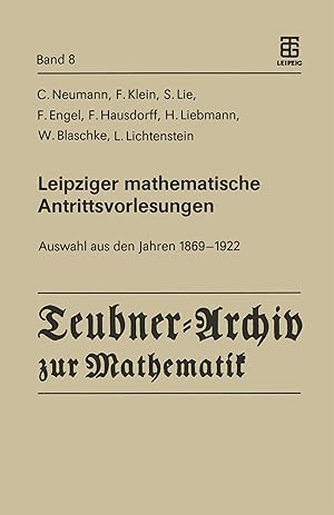 Image du vendeur pour Leipziger mathematische Antrittsvorlesungen mis en vente par moluna