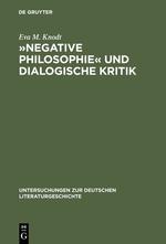 Seller image for Negative Philosophie und dialogische Kritik for sale by moluna