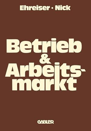 Imagen del vendedor de Betrieb und Arbeitsmarkt a la venta por moluna